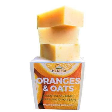 Imagem de Splendor Santa Barbara Sabonete Em Barra De Laranja Doce E Aveia - Artesanal, Processado A Frio, Para Rosto Corpo. Vegano, Com Óleo Essencial Natural Sem Glúten.