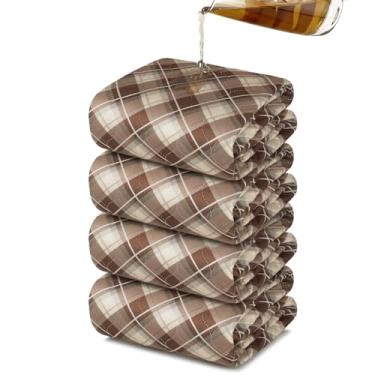 Imagem de Brosive Protetores De Cama Antiderrapantes Para Incontinência Laváveis (34" X 36" | Pacote Com 4), Absorventes Impermeáveis, Grade Marrom, Molhar, Sofá, Piso, Reutilizáveis Adultos, Idosos E Animais