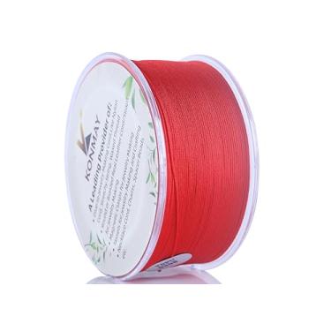 Imagem de KONMAY Cordão De Nylon Vermelho 0,4 Mm Para Pulseiras Com Estojo, 163 Jardas Cetim Trançado Fino Fazer Joias, Colares, Miçangas, Nós Chineses, Kumihimo, Macramê