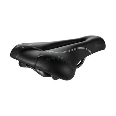 Imagem de Selle Italia Donna Gel Flow Sela de bicicleta de estrada – confortável assento para bicicleta de estrada ou montanha para mulheres – 270 x 168 mm, mulheres, 345 g, preto