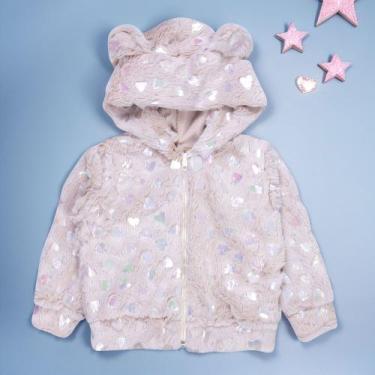 Imagem de Casaco Bebê Peluciado com Capuz e Orelhinhas Corações Furtacor - Era U