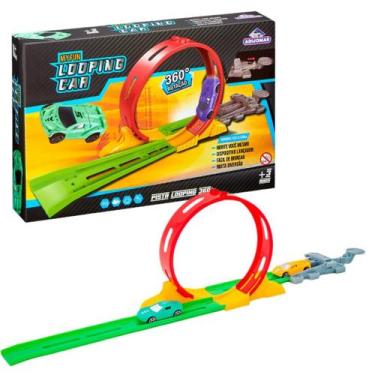 Imagem de Pista Corrida 2 Carrinho Looping 360+Lançador Tipo Hotwheels - Adijoma
