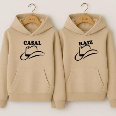 Imagem de Moletom Casal Raiz Canguru Blusa De Frio Com Capuz Combinados Namorado