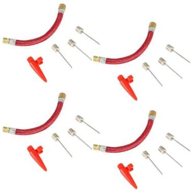 Imagem de 4 Kits bicos de bomba de ar agulha de pressão para Inflar Encher Bola 