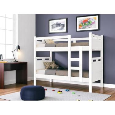 Imagem de Beliche Cama para meninos - Kit Completo com 2 colchões Cor BRANCO