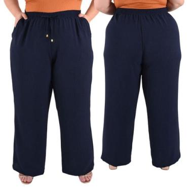 Imagem de Calça Pantalona Plus SIze Feminina Cintura Alta Dunas Tendencia - Lori