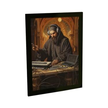 Imagem de Quadro Decorativo Dj Catedral Igreja Musica Ilustração Decoração Poster Quarto Sala