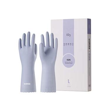 Imagem de Lanon Wahoo 3 pares de luvas de limpeza doméstica de PVC, reutilizáveis, sem forro, antiderrapante, grande