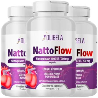 Imagem de Nattokinase 4000FU 270 Cápsulas 200mg | Circulação e Saúde do Coração | Produto Vegano | Olibela Oficial Brasil (3 Frascos de 90 Cápsulas)