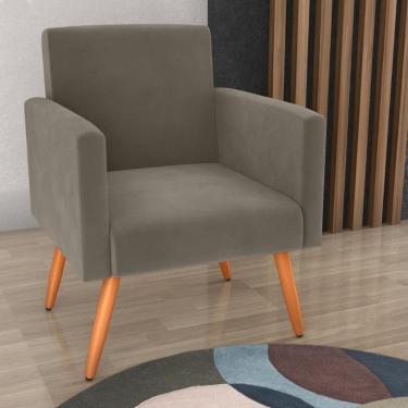Imagem de Poltrona Para Decoração Belém Veludo Cappuccino