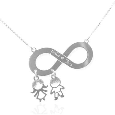 Imagem de Colar de prata infinito bonecos - Feminize