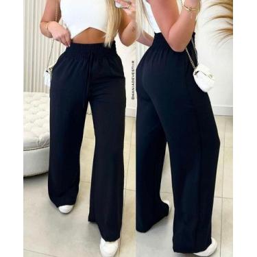 Imagem de Calça pantalona - Pantalona , Preta pink verde bege branca, G