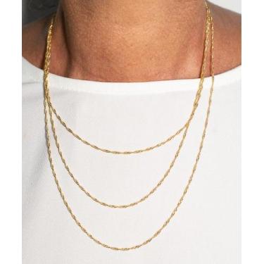 Imagem de Corrente Singapura Tripla Banhada em Ouro 18K - Cassis Kahale