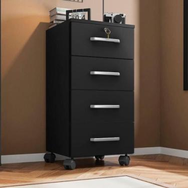 Imagem de Gaveteiro 4 Gavetas Guayaquil Preto Trama - CASA H