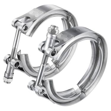 Imagem de WYSIWYKA Braçadeira de banda V de 10 cm de aço inoxidável 304, para tubo de escape turbo, sistemas de escape de troca de caminhonete Ford de corrida (pacote com 2)