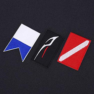 Imagem de YOUTHINK Kit de 3pcs da Bandeira de Mergulho, Distintivo de Mergulhadores Duráveis ​​e Robustos para Acessórios de Bricolage, Perfeito para Roupas de Mergulho