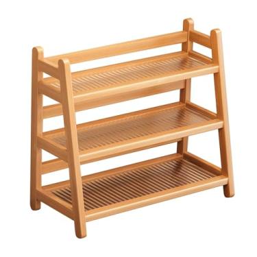 Imagem de IEUDNS Suporte para garrafas de xarope, suporte para temperos, para canecas de 3 níveis para, mesa, penteadeira, despensa, Cor de Madeira
