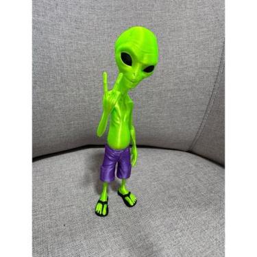 Imagem de Boneco Et Alienígena Extraterrestre Bermuda Chinelo 20cm - FLEX3D