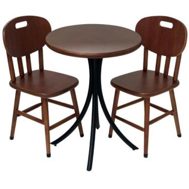 Imagem de Conjunto de Bistrô Laminado baixo com 2 cadeiras - DG Móveis - Reisol 