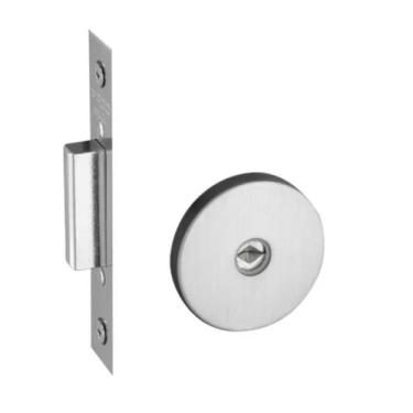 Imagem de Fechadura Trava Auxiliar Tetra Chave IX 1000 Redonda Inox Escovado 40m