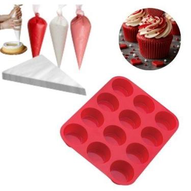 Imagem de Saco/Manga 5 uni Confeitar Descartável Média Forma Silicone Cupcake - 