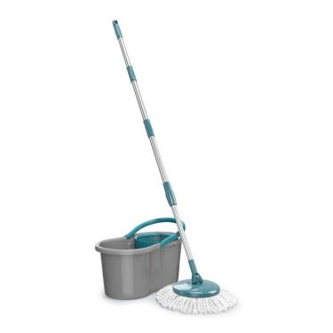 Imagem de Mop Giratório Fit 8 Litros Esfregão 5010 Cabo Em Inox 3 Em 1 Flash Limp