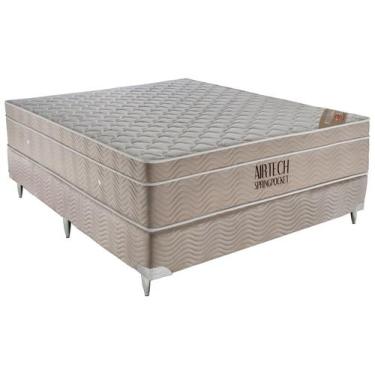 Imagem de Conjunto Airtech Spring Superpocket Casal 1,38 cm (LARG) Base Camurca 