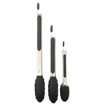 Imagem de Oster Conjunto de 3 pinças de cozinha de aço inoxidável Baldwyn em preto
