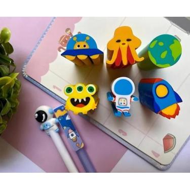 Imagem de Kit 6 Borrachas Divertidas Universo/Comidinhas Fofo Kawaii QH-8525 - D