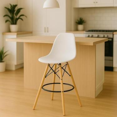 Imagem de Banqueta Alta Charles Eames Eiffel Branca - Cadeiras INC
