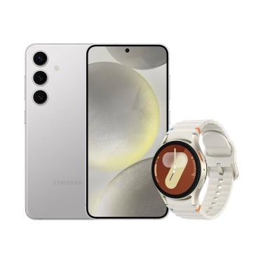 Imagem de S24 (256GB) - Cinza + Galaxy Watch7 BT 40mm - Creme