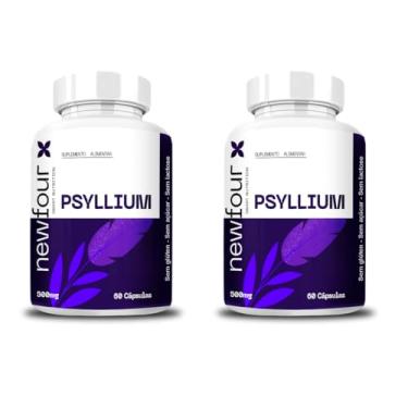 Imagem de Psyllium 500mg, Suplemento Alimentar para Saúde Intestinal, 120 Cápsulas - 2 Frascos