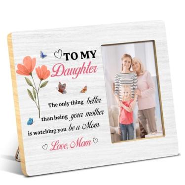 Imagem de Porta-retrato de mãe para filhas, presentes de dia das mães, a única coisa melhor do que ser sua mãe, porta-retratos 10 x 15 cm para mãe pela primeira vez, decoração de parede e mesa de madeira para