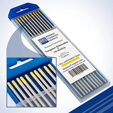 Imagem de Eletrodos de tungstênio de soldagem TIG 1,5% lantanado (dourado, WL15) pacote com 10, 40400-01894, 1/8"
