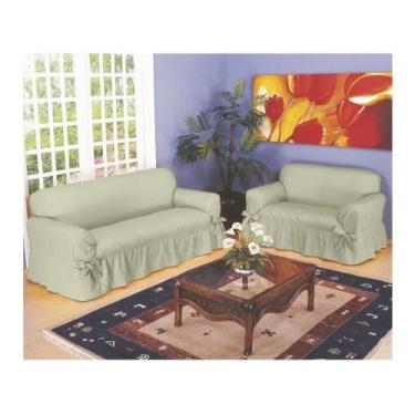 Imagem de Capa De Sofá 2 E 3 Lugares Tecido Gorgurão Grosso  - Campari, Palha