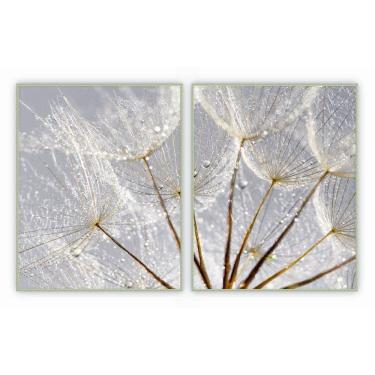 Imagem de Kit Com 2 Quadros Decorativos Florais Com Moldura Para Sala Quarto Escritório 82x1022 F...
