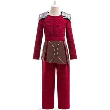 Imagem de Uivic Astrid Costume for Girls Dragon Trainer Shirt Pant Armor Set Kids Halloween Cosplay Party Dress Up Outfit (Red, 9years-11years)
