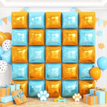 Imagem de Blue and Orange Balloons Wall Tunnel Backdrop Double Sided Chrome Balloon Arch Garland Kit For Birthday Bachelorette Anniversary Party Background Decoration