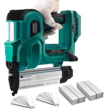 Imagem de Pregador Brad 2 em 1 sem fio para bateria jovant 20V, prego Brad calibre 18, pistola de pregos de bateria, 800 pregos/grampos para estofamento, carpintaria e marcenaria (apenas ferramentas)