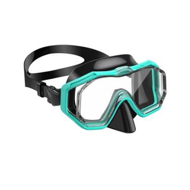 Imagem de W WSTOO Óculos de natação para crianças com cobertura de nariz, máscara de natação de mergulho com snorkel para jovens de 5 a 15 anos, lente de visão ampla com 3 janelas HD, antiestilhaçamento