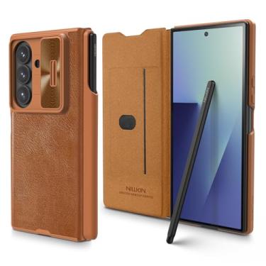 Imagem de Nillkin Capa carteira para Samsung Galaxy Z Fold 7 com S Pen, [Suporte destacável para caneta S Pente] [Caneta Stylus embutida] [Compartimento para cartão] [Capa de câmera deslizante] [Proteção de