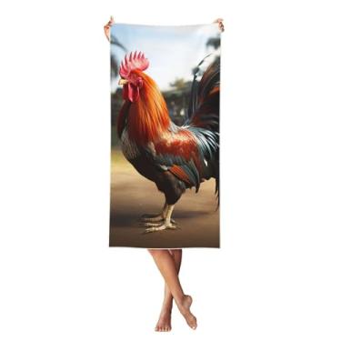 Imagem de HJBNW Proud Rooster Toalha de praia de microfibra sem areia toalhas finas e leves para adultos toalha de banho compacta absorvente de secagem rápida grande 69,8 cm x 139,7 cm toalhas de piscina para