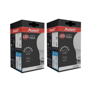 Imagem de Lâmpada Led Avant Pera 9w E27 6500k - Kit 2 Unidades