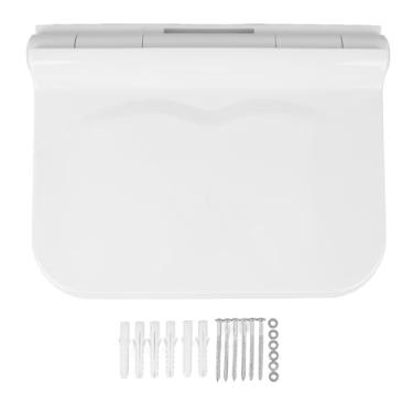 Imagem de Assento de chuveiro dobrável Wall Mounted Space Saving Cadeira dobrável para entrada do banheiro Construção plástica resistente à prova d'água fácil de limpar