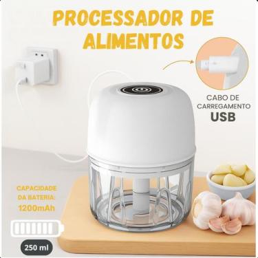 Imagem de Multi Processador Eletrico Compacto Usb Silencioso Alho Rápido - FAZA