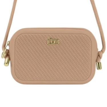 Imagem de Bolsa Beira Rio Tira Colo Cordão Transversal Elegante Faminina Nude