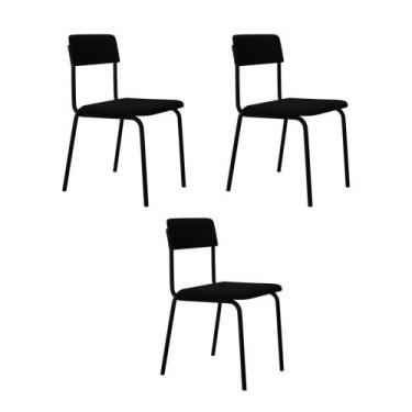 Imagem de Cadeira Estofada Fixa Empilhável Fit C/03 Un. - Compace Decor