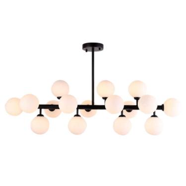 Imagem de Pendente Jabuticaba Preto 16 Lâmpadas Para Mesa De Jantar