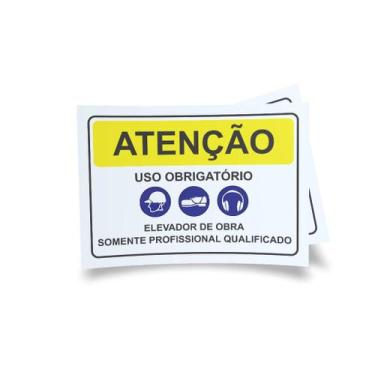 Imagem de Kit 3 Placas sinalização 15x21cm EM PVC PL(1042) - Tema: Obras Equipam