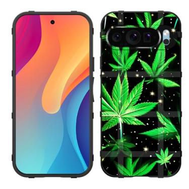 Imagem de GFEWYTJYJ Capa para Pixel 10 Pro XL, capa protetora de borracha macia TPU flexível com absorção de choque para Google Pixel 10 Pro XL 6,8 polegadas 2025, folhas de maconha